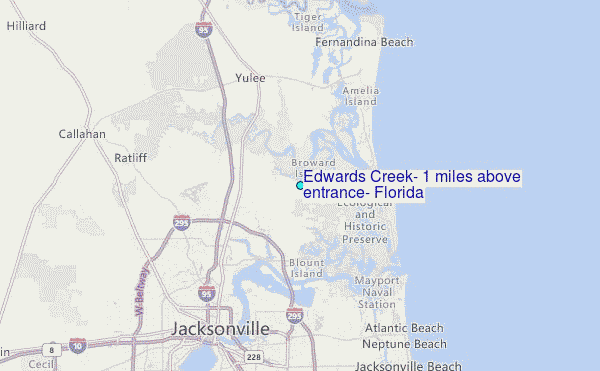 Edwards Creek, 1 miles above entrance, Florida Tide Station Location Map