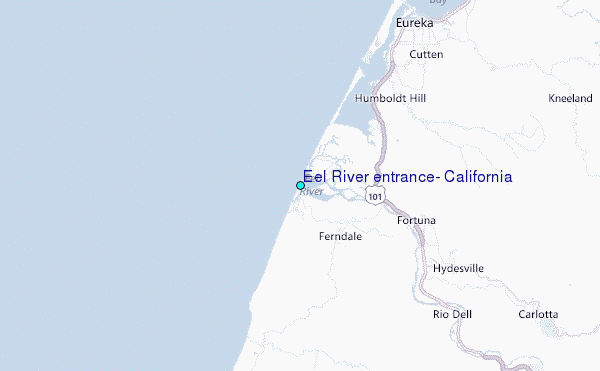 Eel River entrance, California Tide Station Location Map