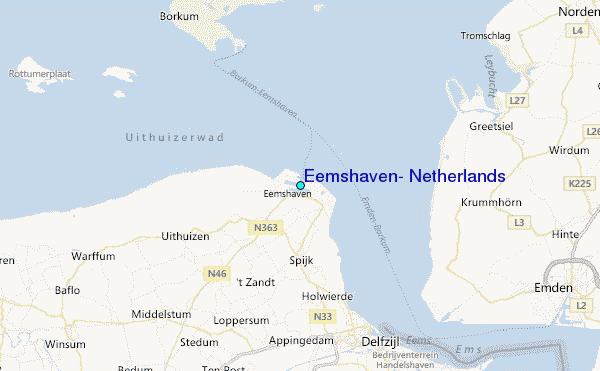 Eemshaven, Netherlands Tide Station Location Map