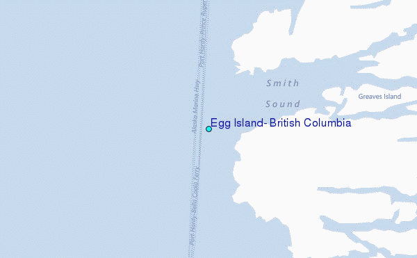 Egg Island, British Columbia Tide Station Location Map
