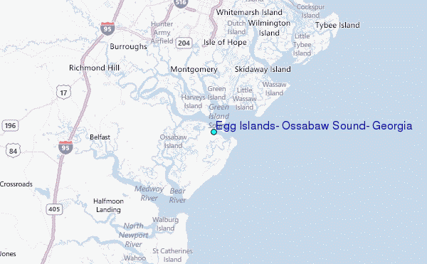 Egg Islands, Ossabaw Sound, Georgia Tide Station Location Map