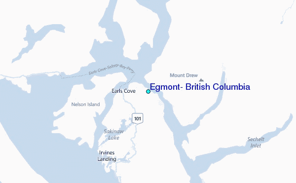 Egmont, British Columbia Tide Station Location Map