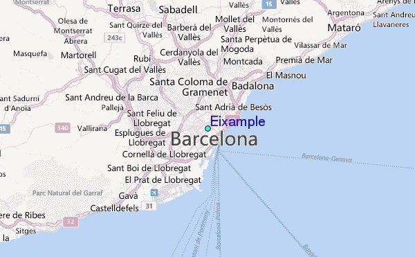 Eixample Tide Station Location Map