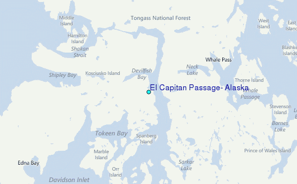 El Capitan Passage, Alaska Tide Station Location Map