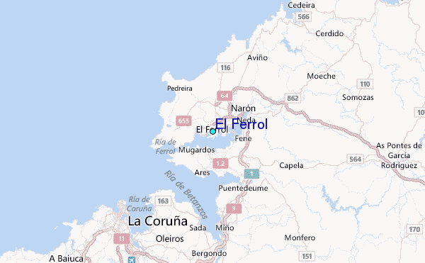 El Ferrol Tide Station Location Map