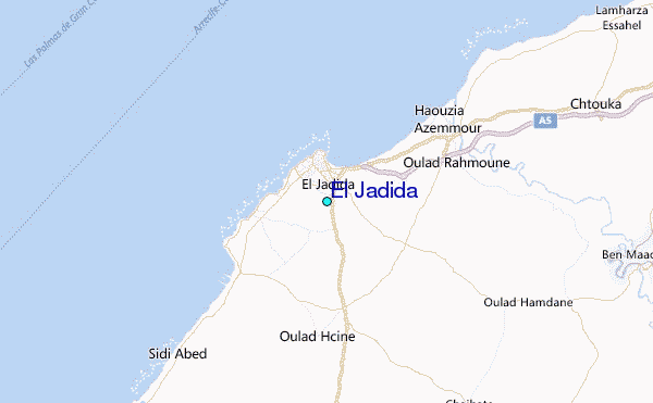 El Jadida Tide Station Location Map