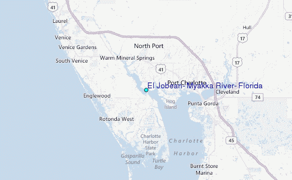 El Jobean, Myakka River, Florida Tide Station Location Map