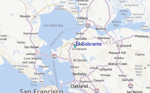 El Sobrante Tide Station Location Map