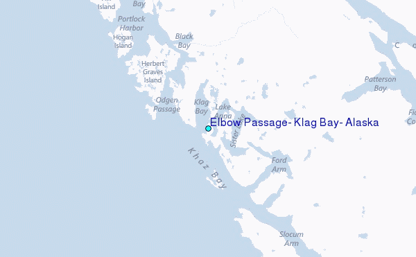 Elbow Passage, Klag Bay, Alaska Tide Station Location Map