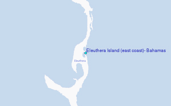 Eleuthera Island (east coast), Bahamas Tide Station Location Map
