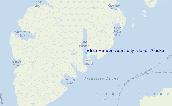 Eliza Harbor, Admiralty Island, Alaska Tide Station Location Map