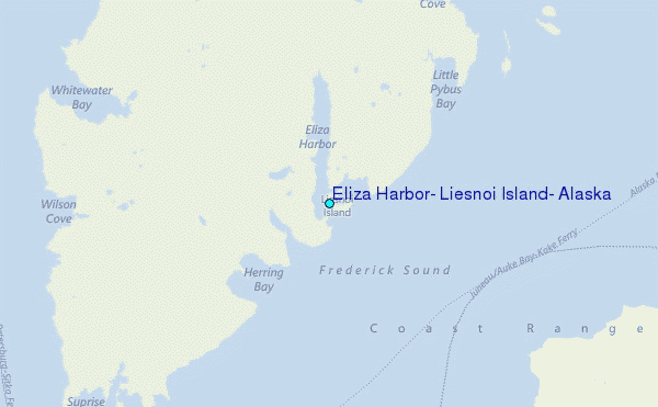 Eliza Harbor, Liesnoi Island, Alaska Tide Station Location Map