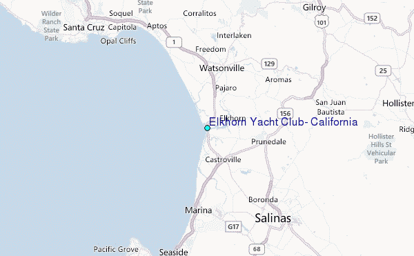 Elkhorn Yacht Club, California Tide Station Location Map