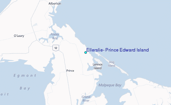 Ellerslie, Prince Edward Island Tide Station Location Map