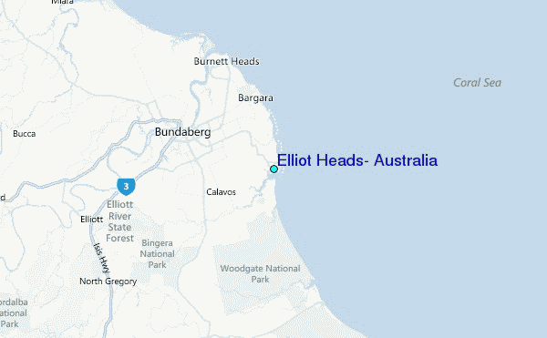 Elliot Heads, Australia Tide Station Location Map