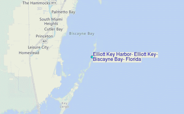 Elliott Key Harbor, Elliott Key, Biscayne Bay, Florida Tide Station Location Map