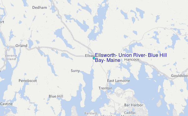 Ellsworth, Union River, Blue Hill Bay, Maine Tide Station Location Map