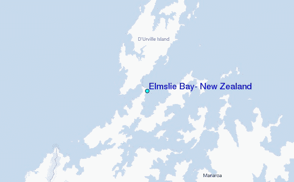 Elmslie Bay, New Zealand Tide Station Location Map