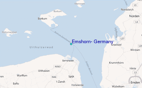 Emshorn, Germany Tide Station Location Map