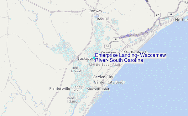 Enterprise Landing, Waccamaw River, South Carolina Tide Station Location Map