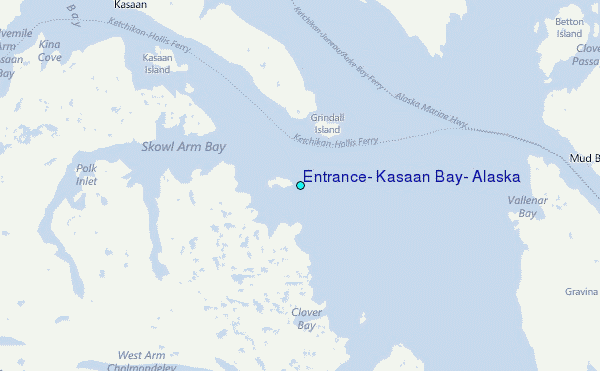 Entrance, Kasaan Bay, Alaska Tide Station Location Map