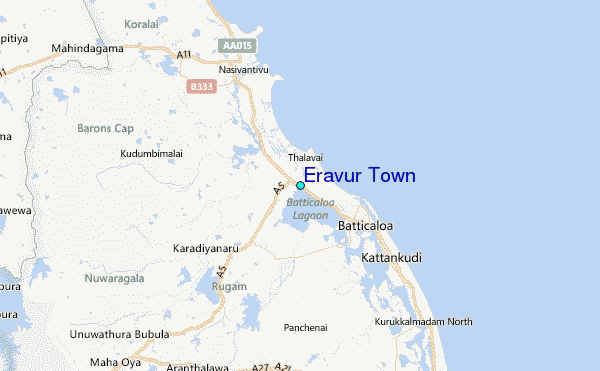 Eravur Town Tide Station Location Map