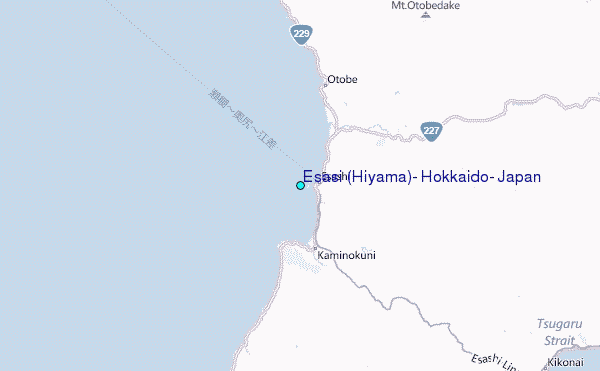 Esasi (Hiyama), Hokkaido, Japan Tide Station Location Map