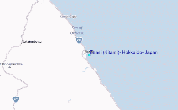 Esasi (Kitami), Hokkaido, Japan Tide Station Location Map
