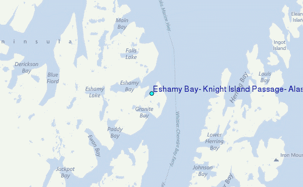 Eshamy Bay, Knight Island Passage, Alaska Tide Station Location Map