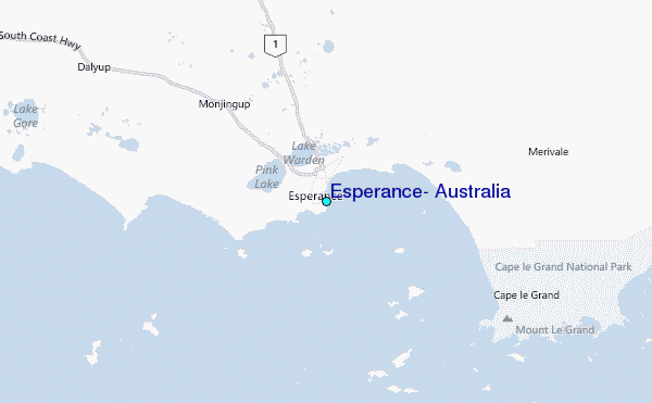 Esperance, Australia Tide Station Location Map
