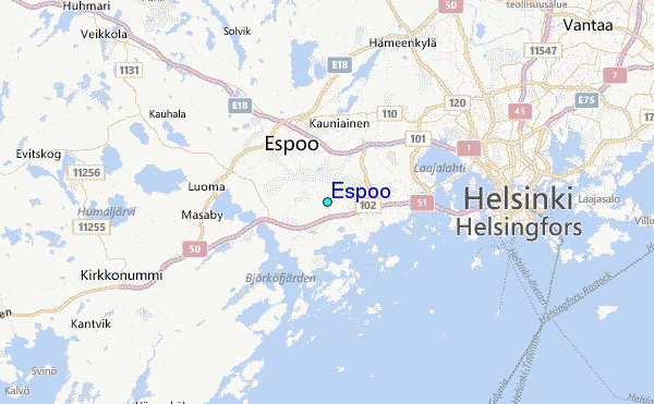 Espoo Tide Station Location Map