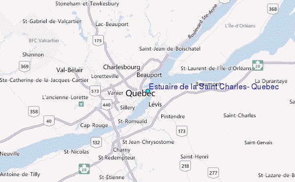 Estuaire de la Saint Charles, Quebec Tide Station Location Map