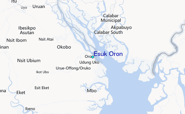 Esuk Oron Tide Station Location Map