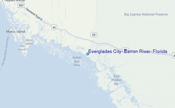 Everglades City, Barron River, Florida Tide Station Location Map