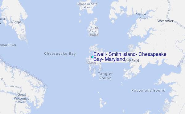 Ewell, Smith Island, Chesapeake Bay, Maryland Tide Station Location Map
