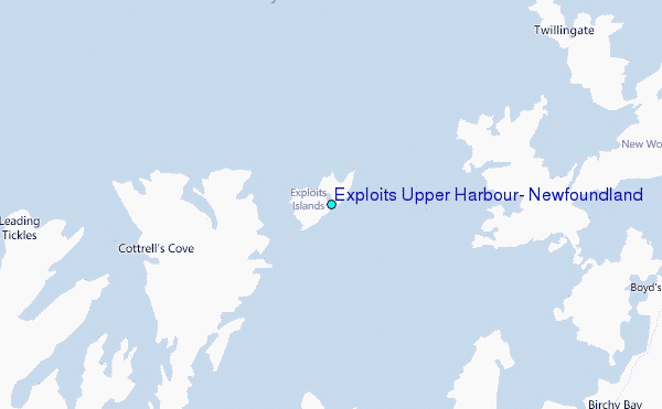 Exploits Upper Harbour, Newfoundland Tide Station Location Map