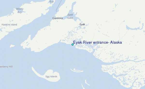 Eyak River entrance, Alaska Tide Station Location Map