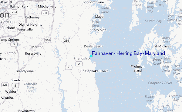 Fairhaven, Herring Bay, Maryland Tide Station Location Map
