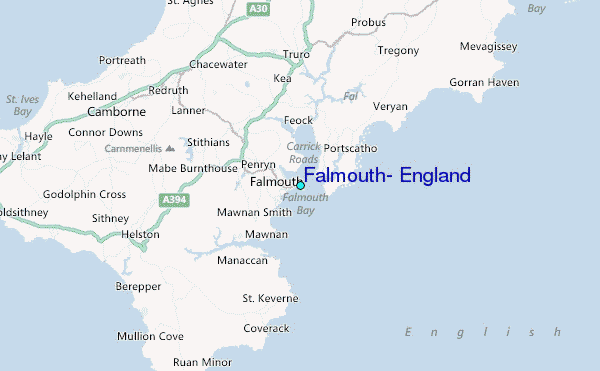 Falmouth, England Tide Station Location Map