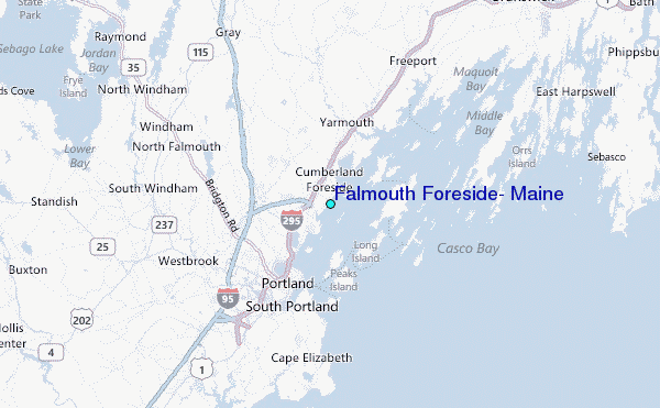 Falmouth Foreside, Maine Tide Station Location Map