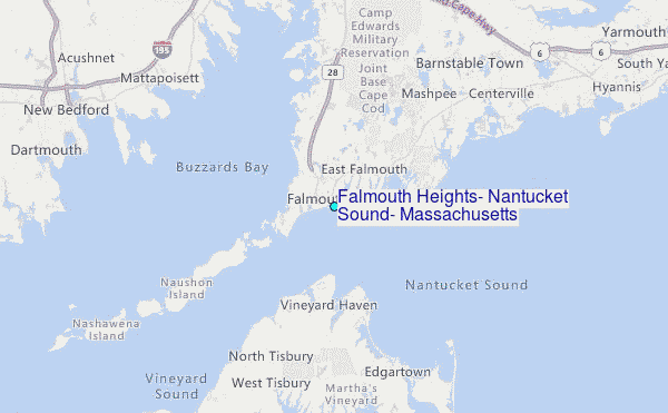 Falmouth Heights, Nantucket Sound, Massachusetts Tide Station Location Map
