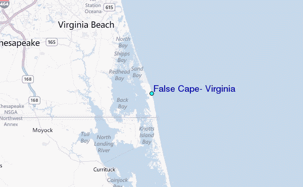 False Cape, Virginia Tide Station Location Map