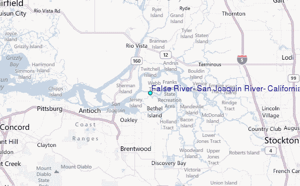 False River, San Joaquin River, California Tide Station Location Map