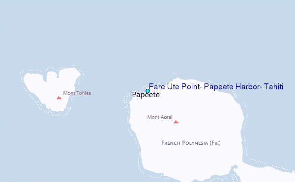 Fare Ute Point, Papeete Harbor, Tahiti Tide Station Location Map