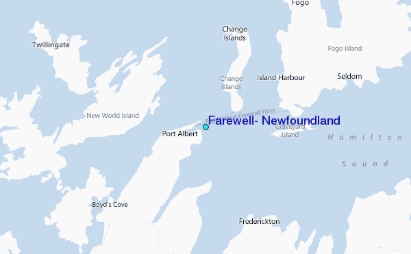 Farewell, Newfoundland Tide Station Location Map