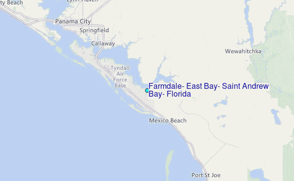 Farmdale, East Bay, Saint Andrew Bay, Florida Tide Station Location Map