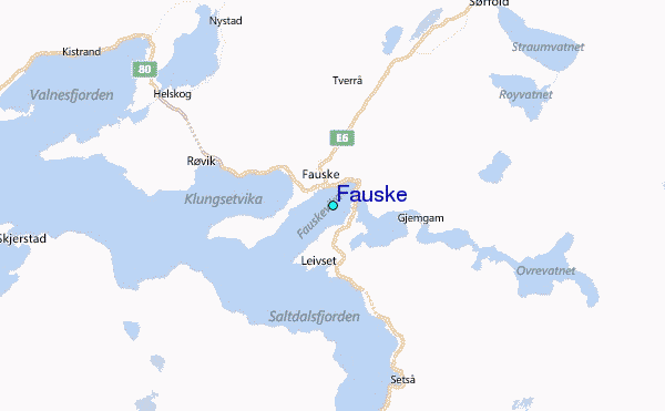 Fauske Tide Station Location Map