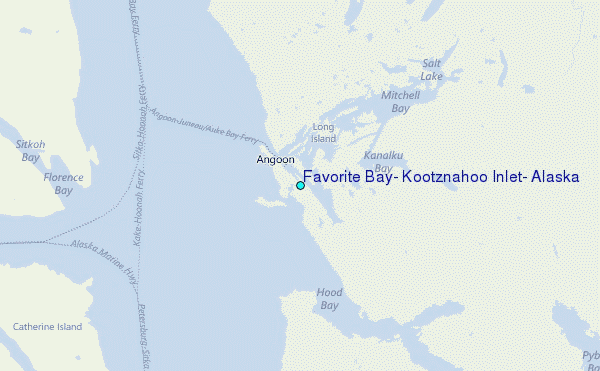 Favorite Bay, Kootznahoo Inlet, Alaska Tide Station Location Map