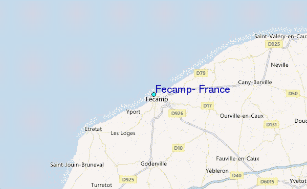Fecamp, France Tide Station Location Map