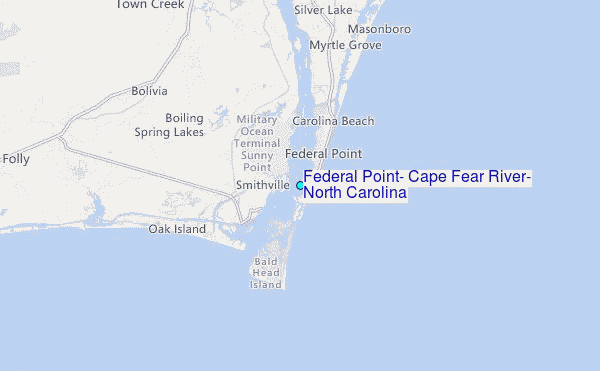 Federal Point, Cape Fear River, North Carolina Tide Station Location Map